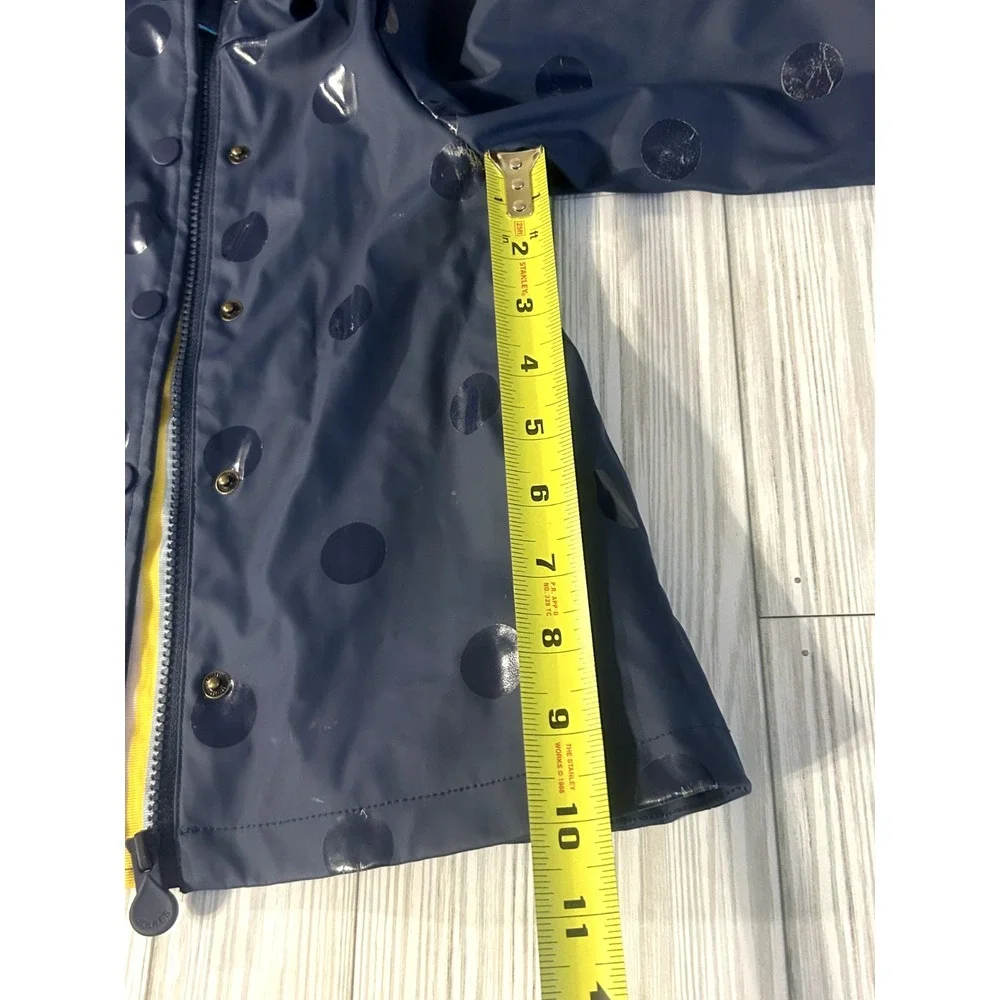 Joules Kids Navy With polkadots fleece lined Rain Coat Girls‎ Size 1 Year